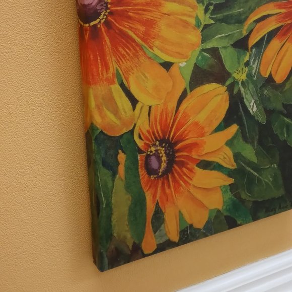 YELLOW GAILLARDIA SUNFLOWER CANVAS PRINT NEW - Picture 2 of 2